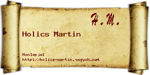 Holics Martin névjegykártya